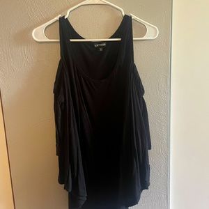 Black cold shoulder tee
